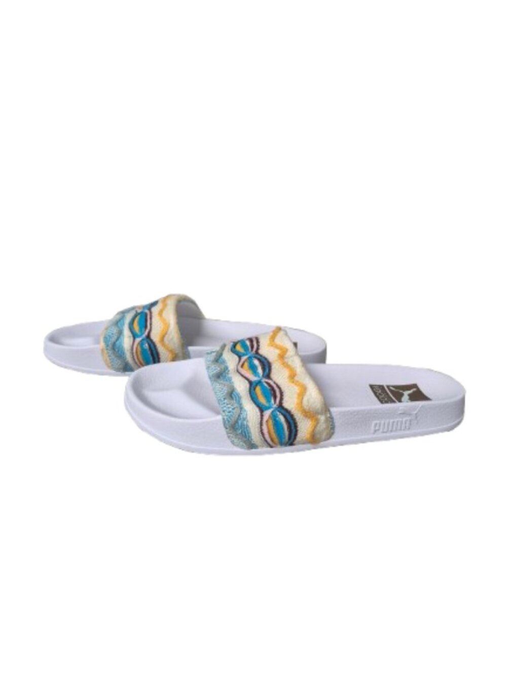 Coogi x Puma Leadcat Slide White with Multi Coloured Vintage Pattern Size 9